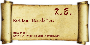 Kotter Balázs névjegykártya